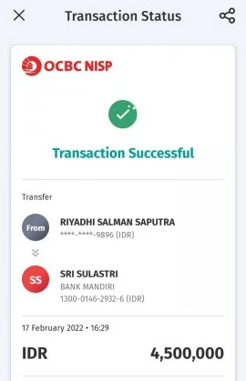 Bukti Transfer OCBC NISP