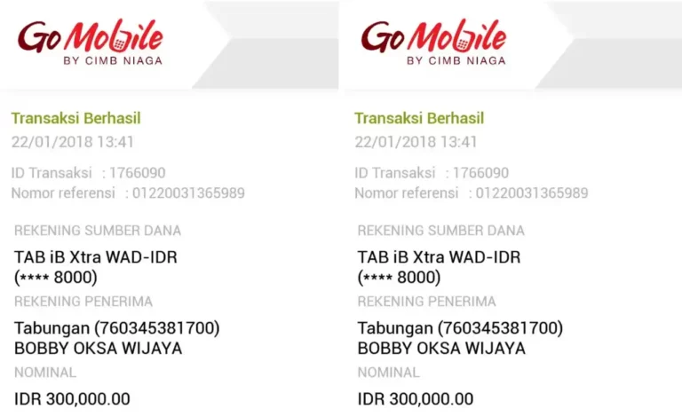 Bukti transfer CIMB Niaga